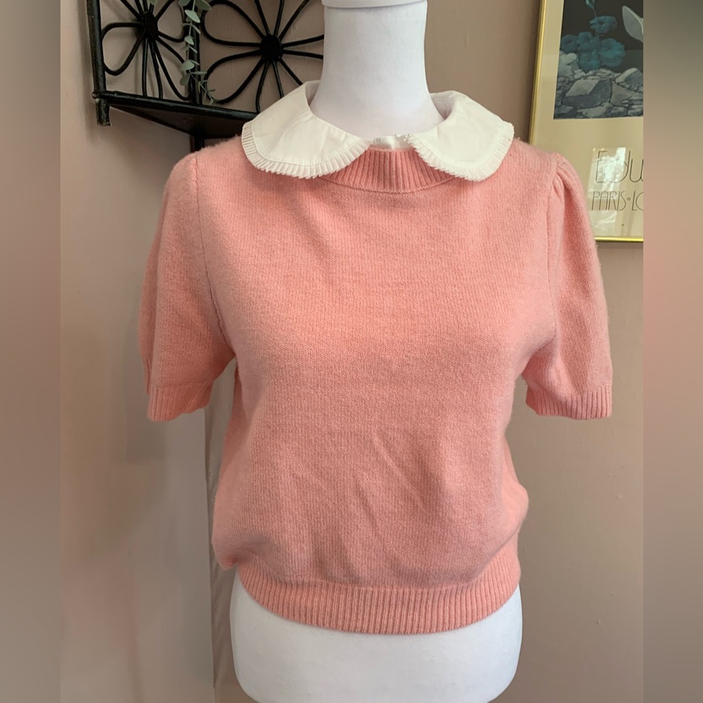 Paris Hilton Pink Sweater M Preppy Coquette Feminine Cute